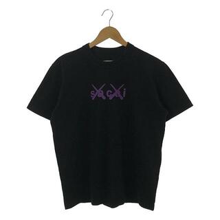 サカイ(sacai)のsacai / サカイ | × KAWS / カウズ Flock Print T-Shirt / フロック プリント Tシャツ | 2 | ブラック | メンズ(Tシャツ/カットソー(半袖/袖なし))