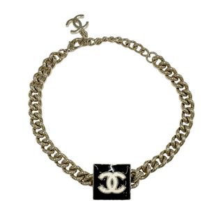 シャネル(CHANEL)のシャネル CHANEL ネックレス チョーカー ゴールド ココマーク スクエア チェーン(ネックレス)