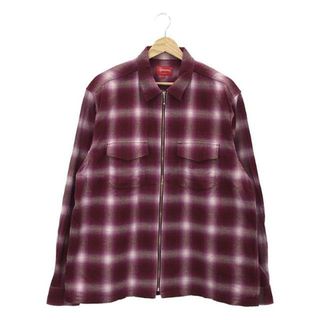 シュプリーム(Supreme)の【美品】  SUPREME / シュプリーム | 2022AW | Shadow Plaid Flannel Zip Up Shirt シャドウチェック フランネル ジップアップシャツ | L | マゼンダ | メンズ(Tシャツ/カットソー(七分/長袖))