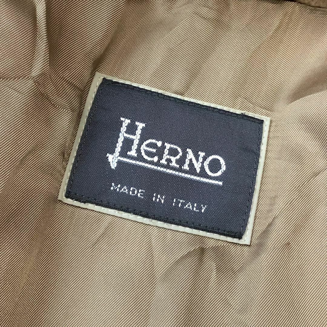 HERNO(ヘルノ)のHERNO イタリヤ 製 カシミヤ コート シングル キャメル スカーフ柄 レディースのジャケット/アウター(ロングコート)の商品写真