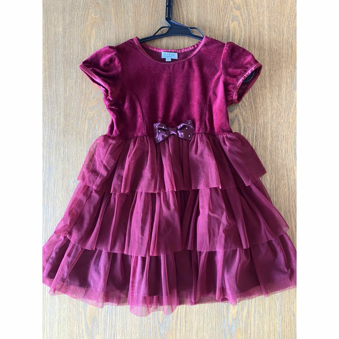 anyFAM(エニィファム)のドレス120 赤　発表会 キッズ/ベビー/マタニティのキッズ服女の子用(90cm~)(ドレス/フォーマル)の商品写真