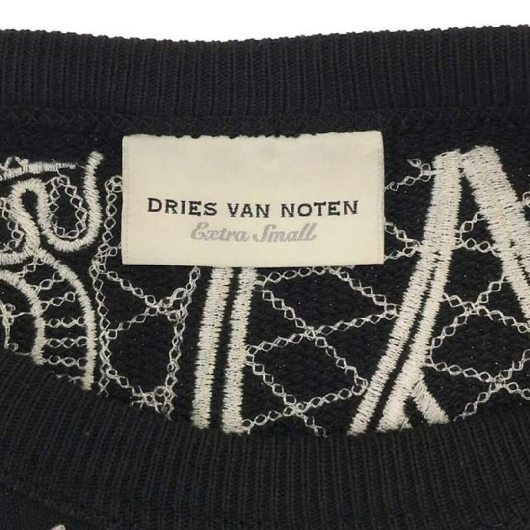 DRIES VAN NOTEN(ドリスヴァンノッテン)のDRIES VAN NOTEN / ドリスヴァンノッテン | 2021SS | Heloovi 刺しゅう ハーフスリーブスウェット | XS | ブラック | レディース レディースのトップス(トレーナー/スウェット)の商品写真