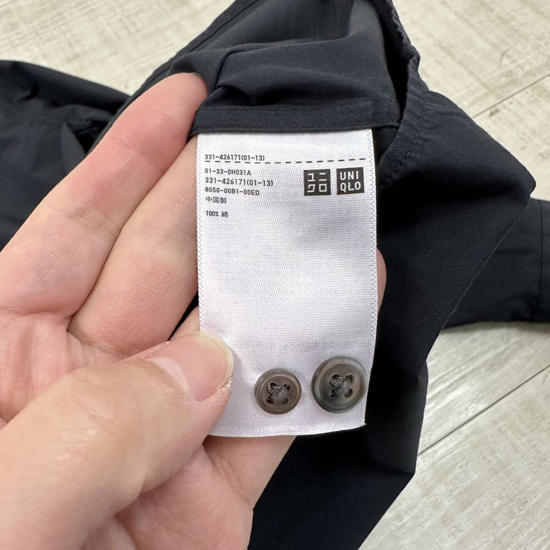 UNIQLO(ユニクロ)のUNIQLO U コットン レギュラー カラー シャツ ブラック 系 サイズ M メンズのトップス(シャツ)の商品写真