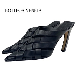 ボッテガヴェネタ(Bottega Veneta)の未使用 ボッテガヴェネタ BOTTEGAVENETA アルフィー パンプス ミュール サンダル 靴 シューズ イントレチャート ラムスキン ブラック(ミュール)