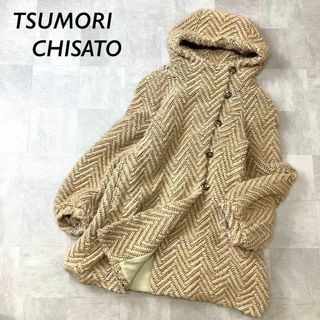 ツモリチサト(TSUMORI CHISATO)のTSUMORI CHISATO 柄編み フーディー コート ブラウン系(その他)