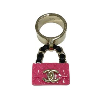 シャネル(CHANEL)のシャネル CHANEL リング 指輪 ゴールド ピンク ブラック ココマーク マトラッセ バッグチャーム(リング(指輪))