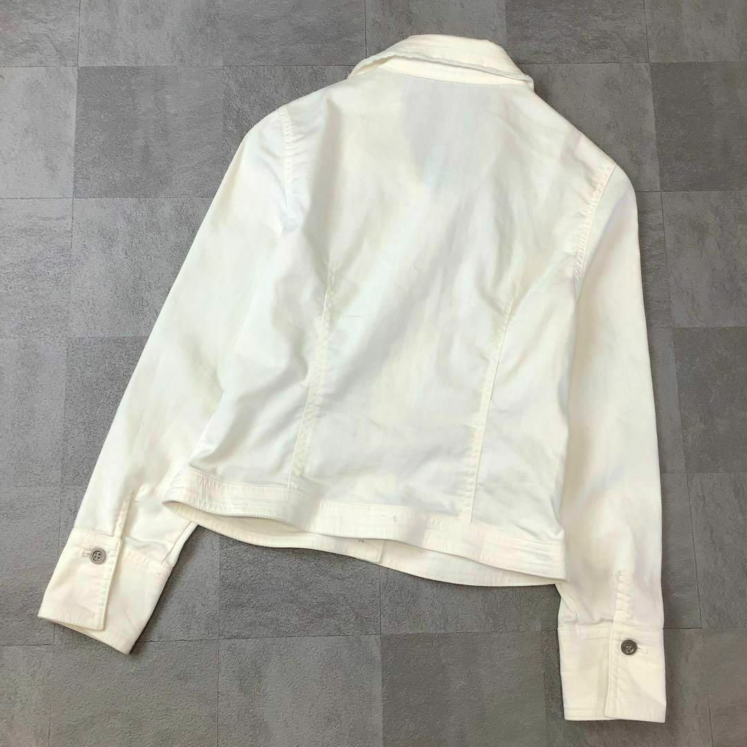 M'S GRACY(エムズグレイシー)のM’S GRACY リネン ブレンド デザイン シャツ ジャケット ホワイト レディースのジャケット/アウター(ブルゾン)の商品写真