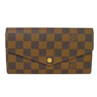 ルイヴィトン(LOUIS VUITTON)のLOUIS VUITTON ルイ・ヴィトン ポルトフォイユ サラ ロゴ ブラウン 市松模様 ビトン 新型 二つ折り ロングウォレット ロングフラップウォレット RFID ICチップ ダミエ エベヌ 長財布 N63209(財布)