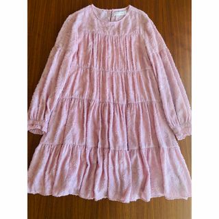 ザラキッズ(ZARA KIDS)のZARA GIRLS ティアード ワンピース モスピンク 13-14Y 163(ワンピース)