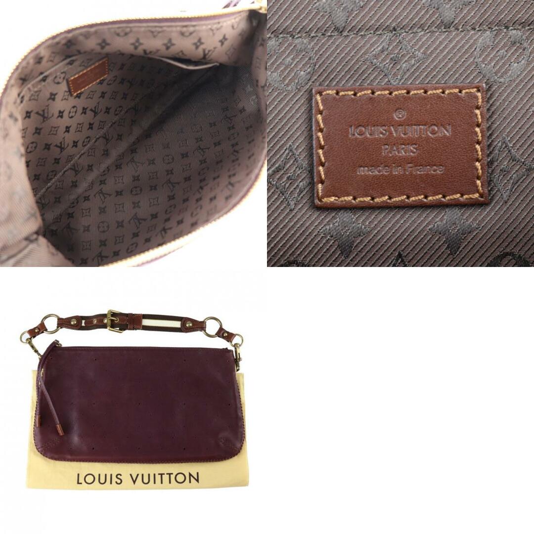 LOUIS VUITTON(ルイヴィトン)のLOUIS VUITTON ルイ ヴィトン モノグラムマヒナ キュイール ポシェット オナタ ハンドバッグ M40003 レザー   オーベルジーヌ パープル系 ゴールド金具  2WAY ショルダーバッグ ポーチ セカンドバッグ 【本物保証】 レディースのバッグ(ハンドバッグ)の商品写真