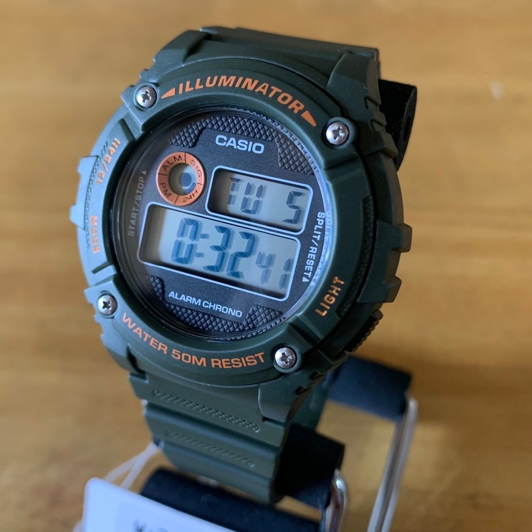 CASIO(カシオ)の【新品】カシオ CASIO デジタル メンズ 腕時計 W-216H-3B カーキ メンズの時計(腕時計(デジタル))の商品写真