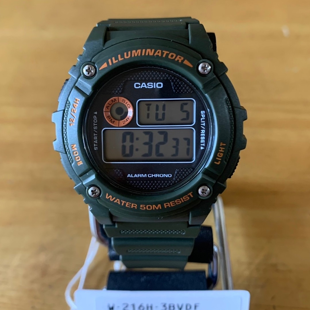 CASIO(カシオ)の【新品】カシオ CASIO デジタル メンズ 腕時計 W-216H-3B カーキ メンズの時計(腕時計(デジタル))の商品写真