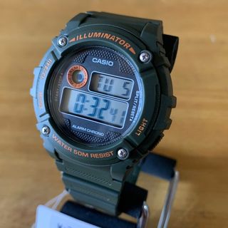 カシオ(CASIO)の【新品】カシオ CASIO デジタル メンズ 腕時計 W-216H-3B カーキ(腕時計(デジタル))