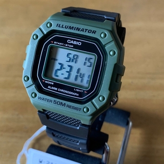 カシオ(CASIO)の【新品】カシオ CASIO メンズ 腕時計 W-218H-3A グリーン(腕時計(デジタル))