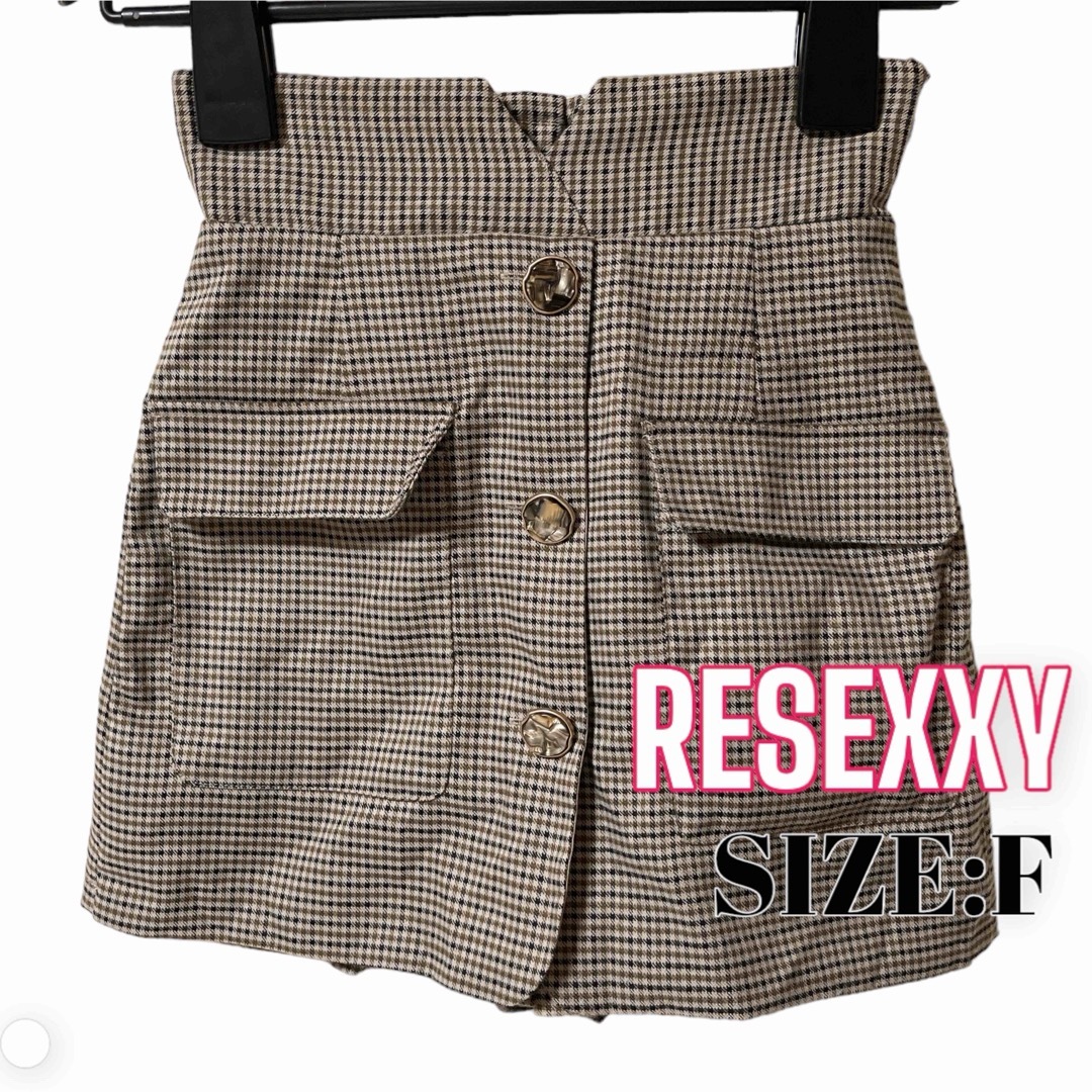 RESEXXY(リゼクシー)のRESEXXY ♥ フロントボタン ハイウエスト チェック スカパン レディースのパンツ(ショートパンツ)の商品写真