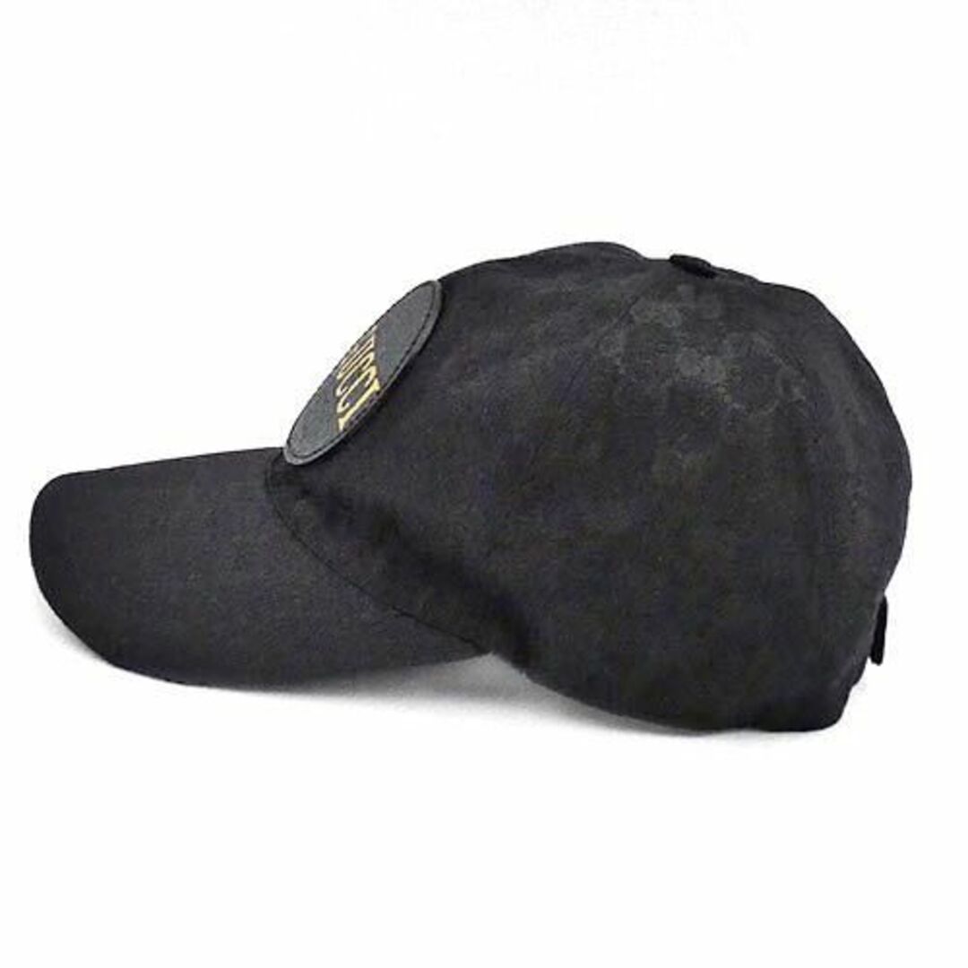 Gucci(グッチ)のグッチ 帽子 GUCCI GGキャンバスxレザー ベースボール キャップ ロゴ パッチ L 59cm ブラック メンズ 576253 T-YJ06171 メンズの帽子(キャップ)の商品写真