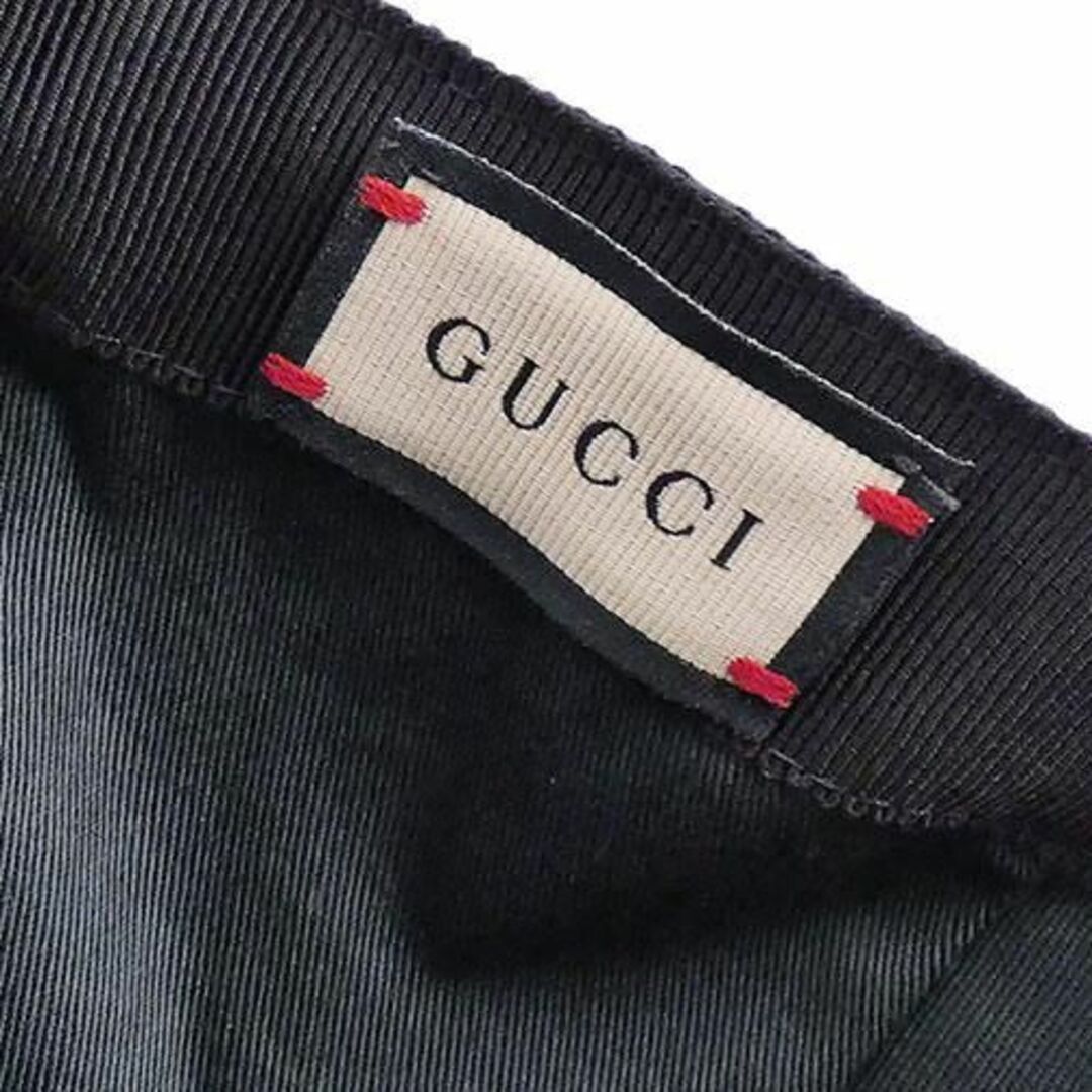 Gucci(グッチ)のグッチ 帽子 GUCCI GGキャンバスxレザー ベースボール キャップ ロゴ パッチ L 59cm ブラック メンズ 576253 T-YJ06171 メンズの帽子(キャップ)の商品写真