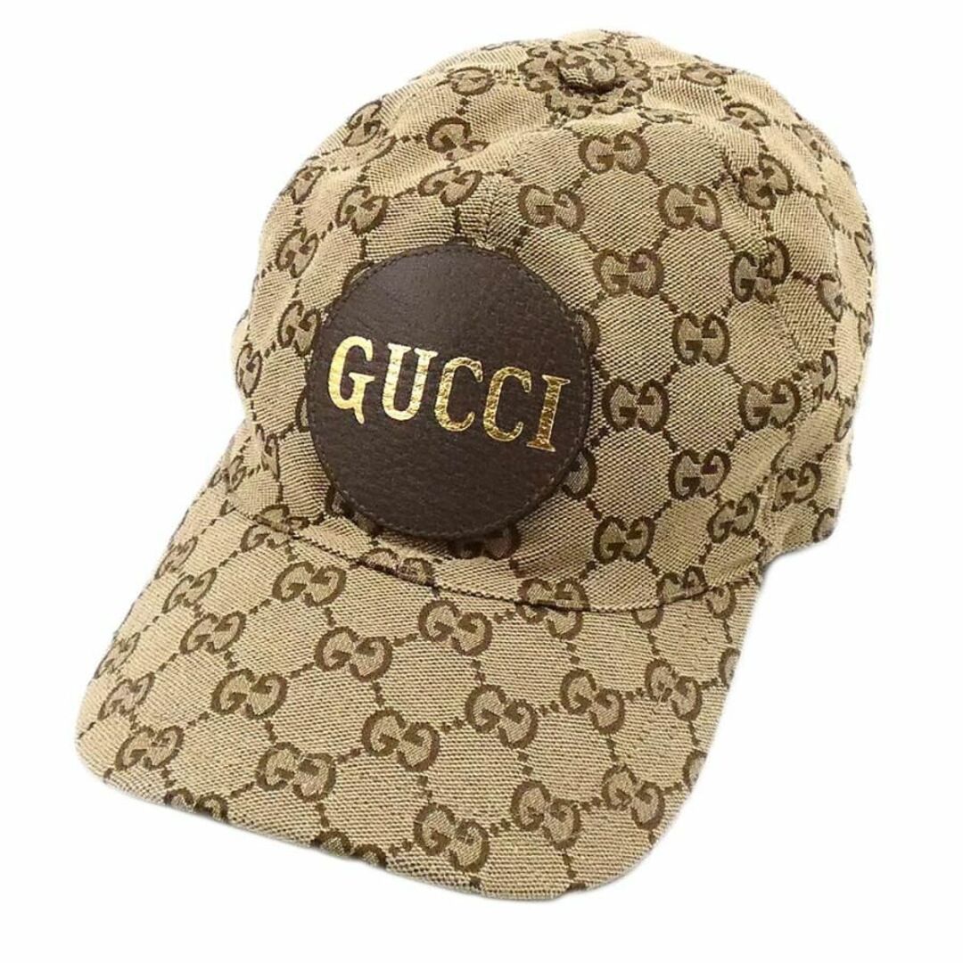 Gucci(グッチ)のグッチ 帽子 GUCCI GGキャンバスxレザー ベースボール キャップ ロゴ XL 60cm ベージュxブラウン メンズ 576253 T-YJ06172 メンズの帽子(キャップ)の商品写真