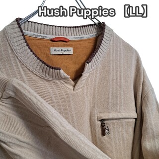 Hush Puppies - ハッシュパピー【Hush Puppies】長袖 コットンセーター ベージュ LL