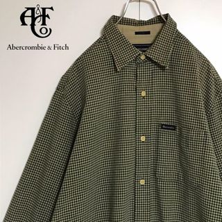 アバクロンビーアンドフィッチ(Abercrombie&Fitch)の【裾スクエア】アバクロンビー＆フィッチ　ロゴ入り長袖シャツ　チェック　E1115(シャツ)