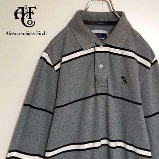 Abercrombie&Fitch - 【人気定番】アバクロンビー＆フィッチ　刺繍ロゴ入り長袖ポロシャツ　E1129