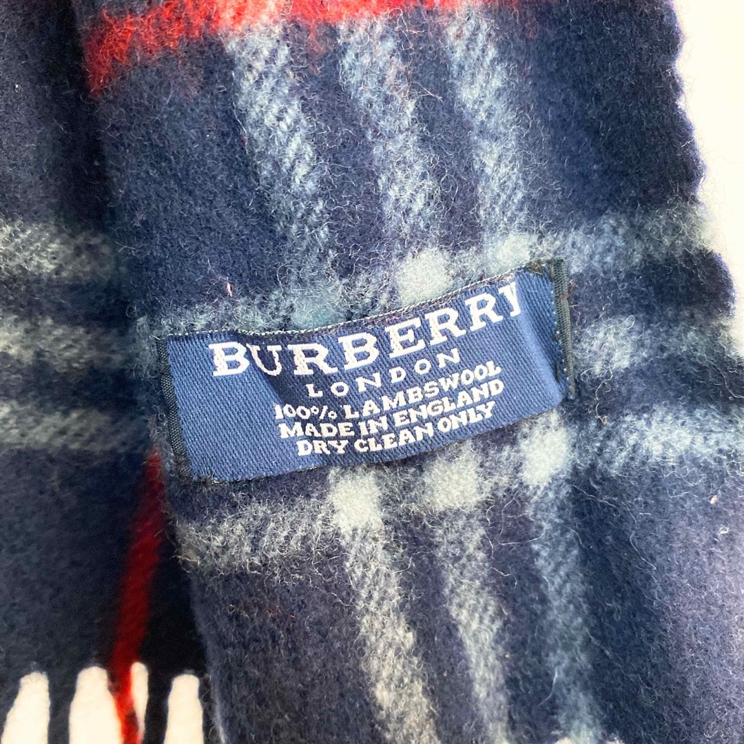 BURBERRY(バーバリー)のBurberry バーバリー　マフラー　ストール　ノバチェック　ウール　ネイビー レディースのファッション小物(マフラー/ショール)の商品写真