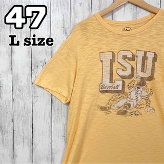 フォーティセブン(47 Brand)の47 LSU カレッジ Tシャツ 虎 タイガー アニマル 黄色 半袖 海外古着(Tシャツ/カットソー(半袖/袖なし))