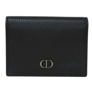 ディオール(Dior)のDior ディオール CD ICON ビジネス カードホルダー アイコン グレイン カーフ スナップボタン 二つ折り 現行 美品 CDロゴ ブラック カードケース 2ESCH136CDI_H00N(パスケース/IDカードホルダー)