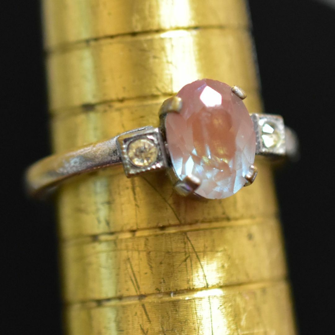 アンティーク 8~9号サフィレットとペーストのリング指輪 ミル打ち/ミルグレイン レディースのアクセサリー(リング(指輪))の商品写真