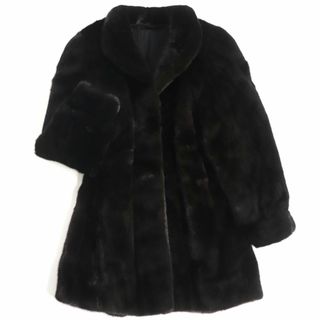 極美品▼MG sable BLACKGLAMA ブラックグラマ MINK ミンク 本毛皮コート ダークブラウン 毛質艶やか・柔らか◎(毛皮/ファーコート)