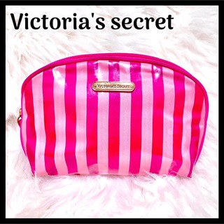 ヴィクトリアズシークレット(Victoria's Secret)のVictoria's secret ストライプ ビニール メイクポーチ コスメ(ポーチ)