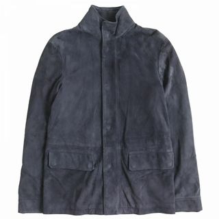 Dunhill - 美品△正規品 dunhill ダンヒル ラムスキン スウェードレザー WZIP ジャケット スタンドカラー ネイビー S メンズ 伊製 ガーメント付き◎