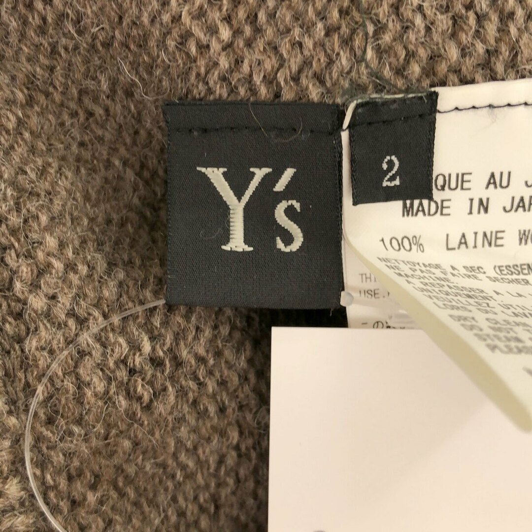 Y's(ワイズ)のY's ワイズ サイドスリットレイヤードウールニットスカート グリーン×ブラウン 2 YD-K42-867 レディースのスカート(ひざ丈スカート)の商品写真