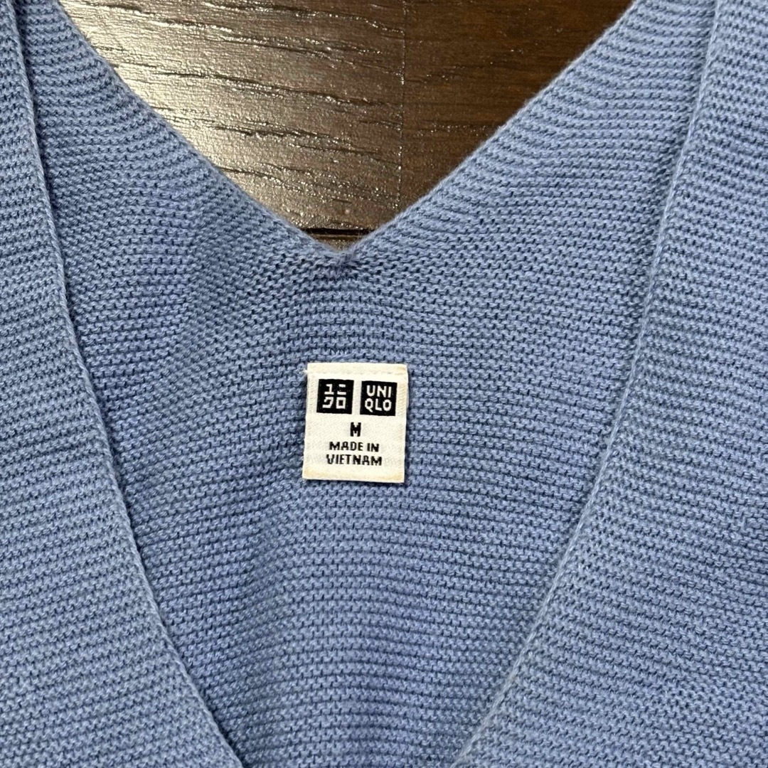 UNIQLO(ユニクロ)のUNIQLO ユニクロ❗️レディース　プルオーバー　ニット　半袖　ブルー　M レディースのトップス(Tシャツ(半袖/袖なし))の商品写真