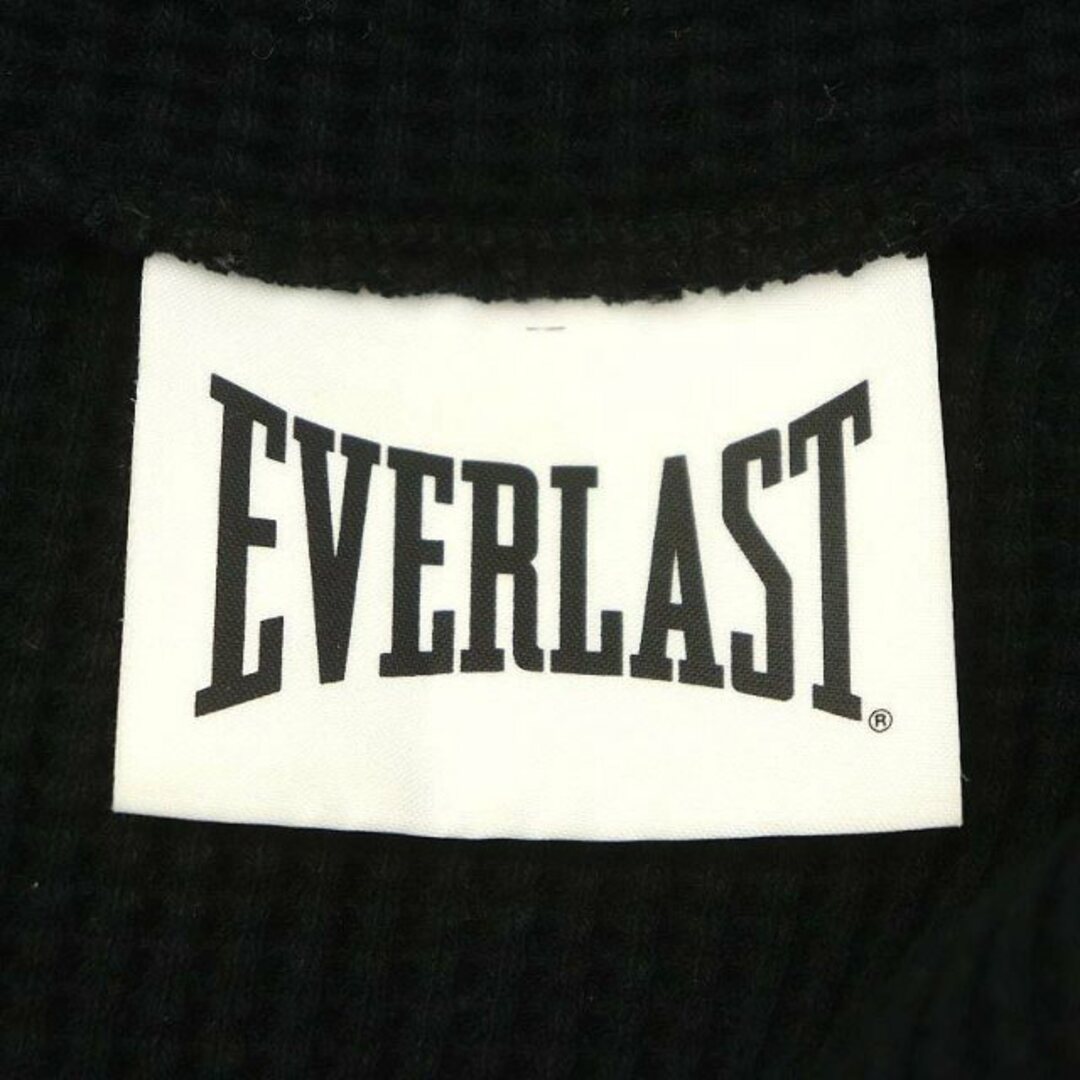 EVERLAST(エバーラスト)のエバーラスト ダメージ加工ワッフルニットベスト プルオーバー チュニック丈 黒 レディースのトップス(ベスト/ジレ)の商品写真