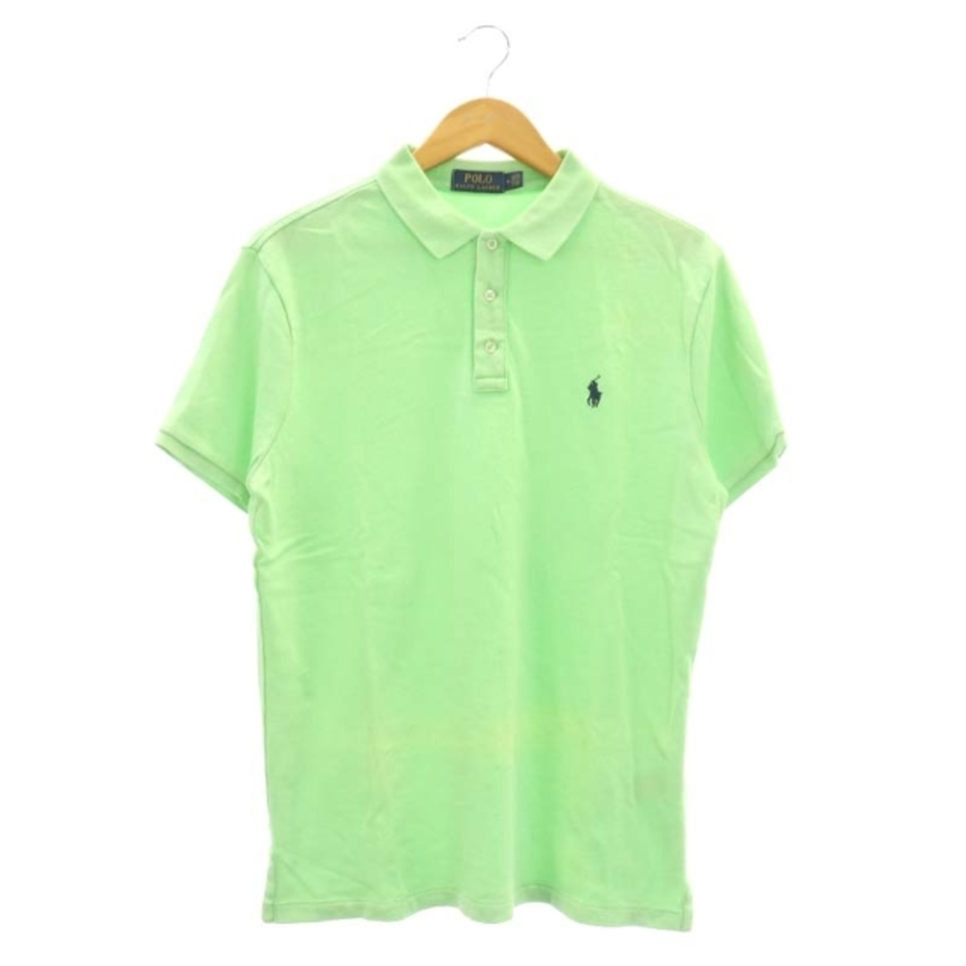 POLO RALPH LAUREN(ポロラルフローレン)のポロ ラルフローレン ロゴ刺繍ポロシャツ 半袖 コットン M 黄緑 メンズのトップス(ポロシャツ)の商品写真