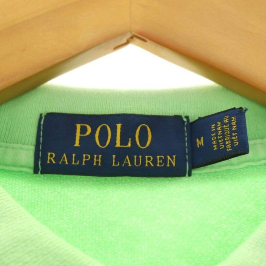 POLO RALPH LAUREN(ポロラルフローレン)のポロ ラルフローレン ロゴ刺繍ポロシャツ 半袖 コットン M 黄緑 メンズのトップス(ポロシャツ)の商品写真