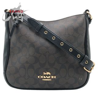 コーチ(COACH)のCOACH コーチ シグネチャー ブラウン 茶 ゴールド金具 レザー C1649 ショルダーバッグ 斜め掛け レディース 405014 【中古】(ショルダーバッグ)