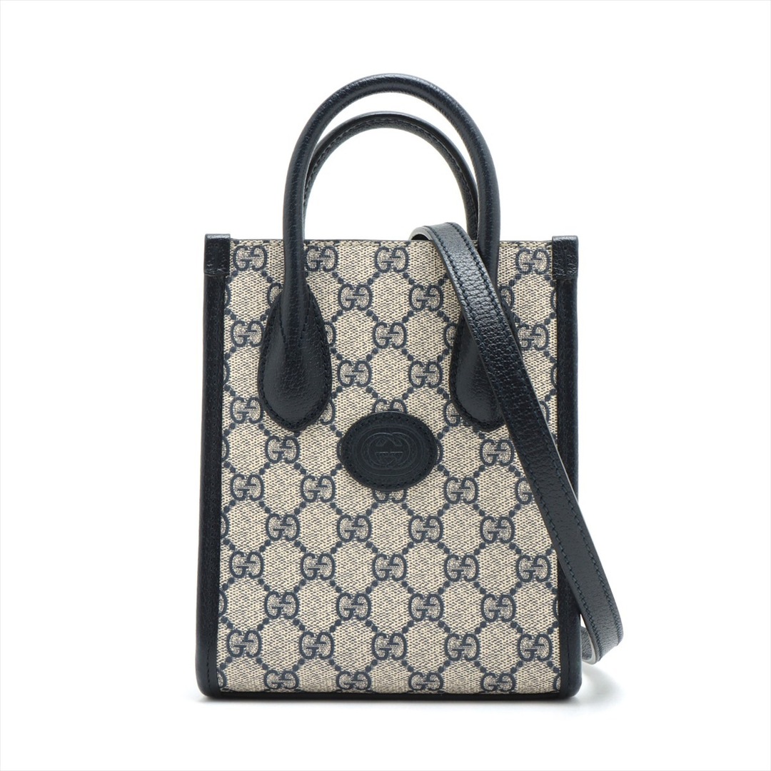 Gucci(グッチ)のグッチ  PVC×レザー  ネイビー レディース ハンドバッグ レディースのバッグ(ハンドバッグ)の商品写真