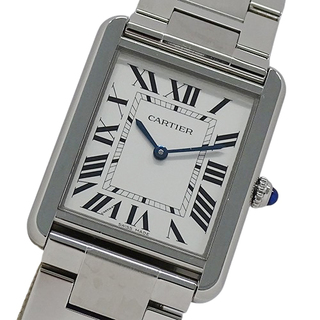 カルティエ(Cartier)のカルティエ Cartier 時計 メンズ ブランド タンクソロ LM クオーツ QZ ステンレス SS W5200014 シルバー スクエア 磨き済み 【中古】(腕時計(アナログ))