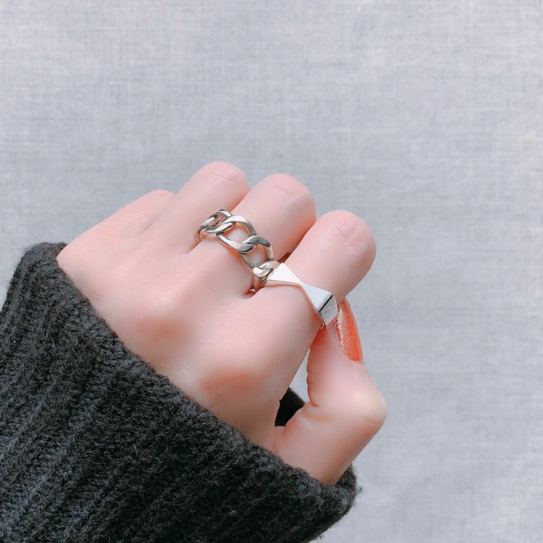 silver925 simple chain ring 1075 レディースのアクセサリー(リング(指輪))の商品写真