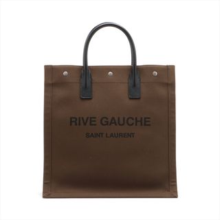 サンローラン(Saint Laurent)のサンローランパリ リヴゴーシュ キャンバス×レザー  ブラック ユニセック(トートバッグ)