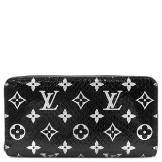 ルイヴィトン(LOUIS VUITTON)のルイヴィトン LOUIS VUITTON 長財布 ジッピー ウォレット パイソン ブラック シルバー金具 黒 エキゾチックレザー ラウンドファスナー   N96955  RFID 【箱】【中古】(財布)