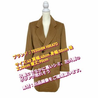 TESSHIN HIRATO ジャケット アウター ロングコート 大きいサイズ (チェスターコート)