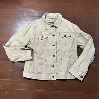 エディーバウアー(Eddie Bauer)のEddie Bauer❗️リネンジャケット　麻100％　Gジャンスタイル　M(Gジャン/デニムジャケット)