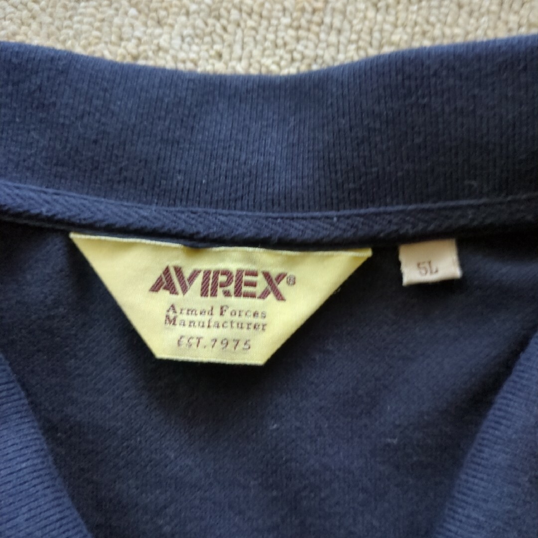 AVIREX(アヴィレックス)の大きいサイズ AVIREX 刺繍半袖ポロシャツ 5L メンズのトップス(ポロシャツ)の商品写真
