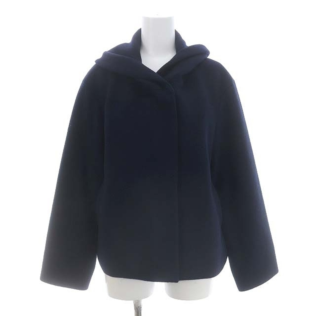 UNTITLED(アンタイトル)のアンタイトル メルトンビッグカラーショートコート ウール 1 紺 ネイビー レディースのジャケット/アウター(その他)の商品写真