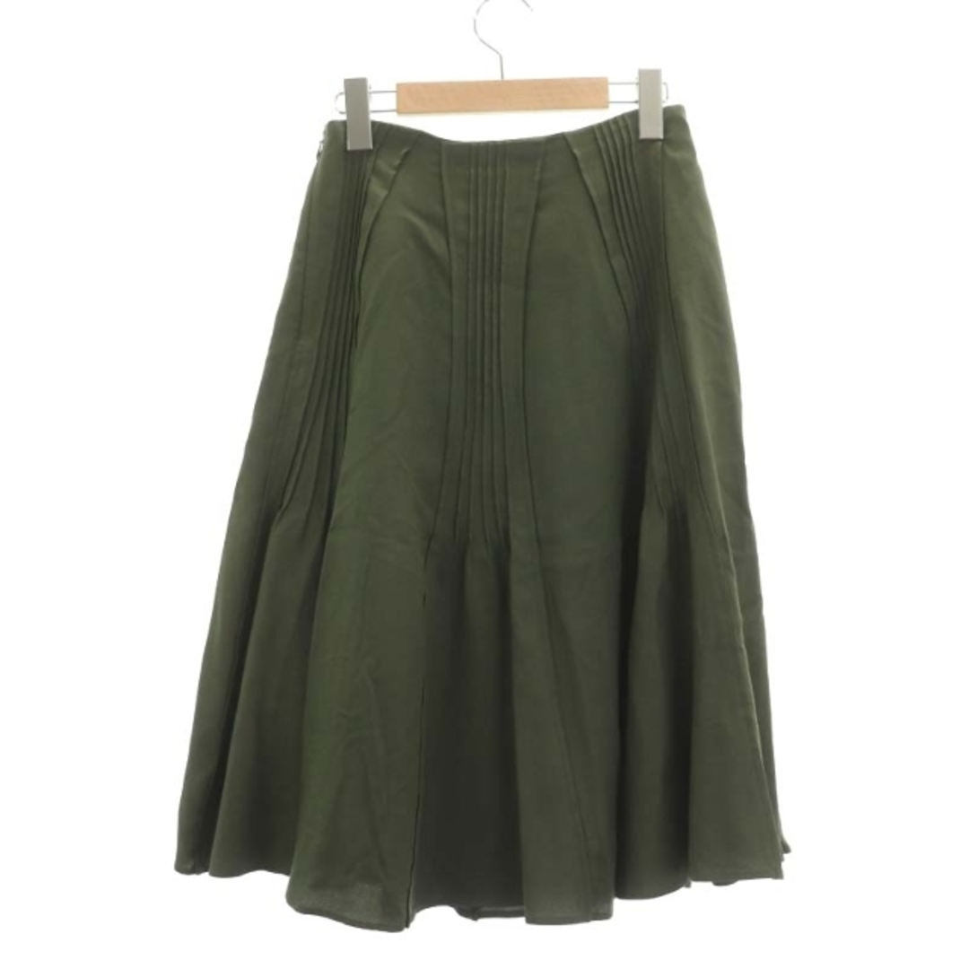 Sybilla(シビラ)のシビラ SYBILLA プリーツ フレアスカート ロング ウール混 M 緑 レディースのスカート(ロングスカート)の商品写真