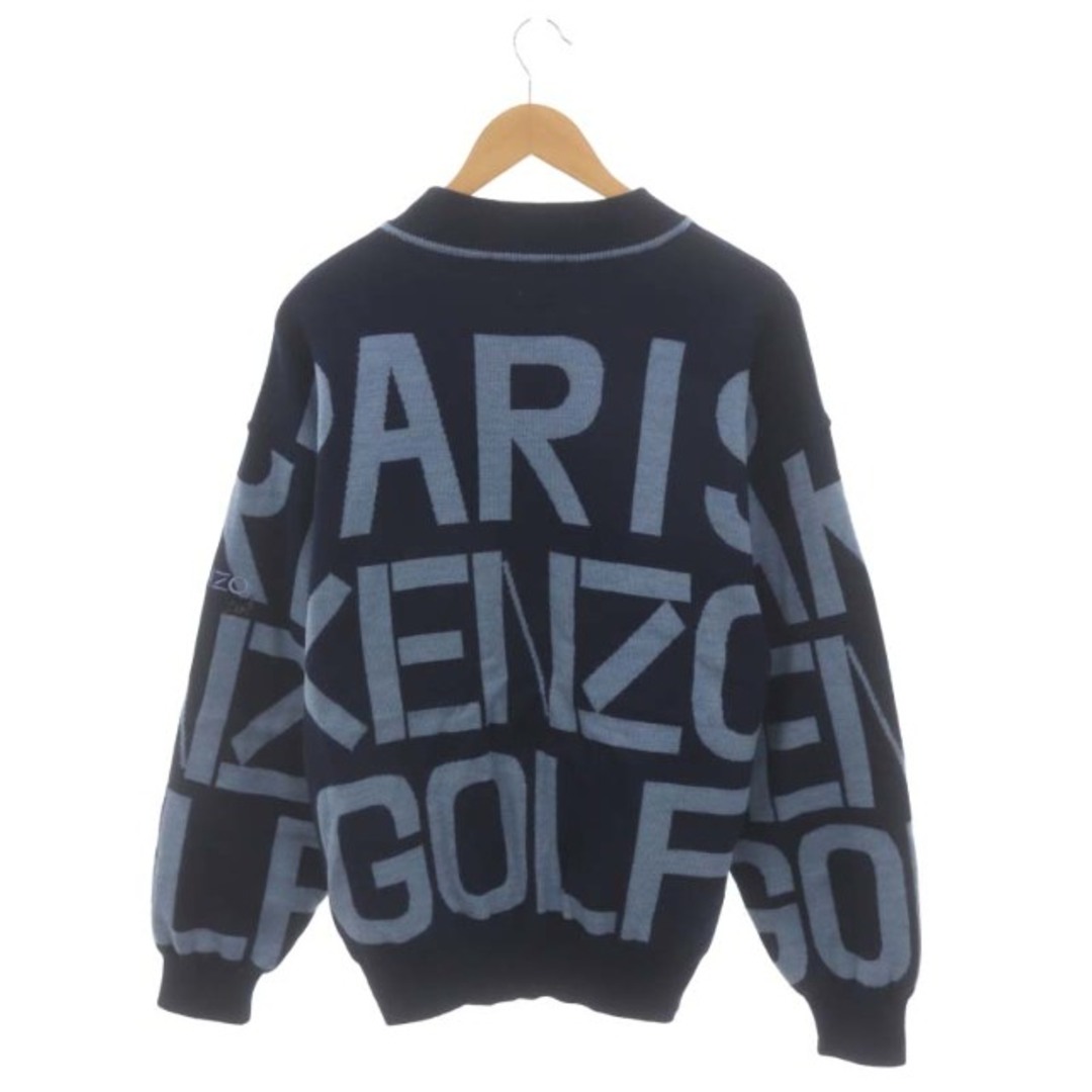 KENZO(ケンゾー)のケンゾー ゴルフ ヴィンテージ 総柄ロゴクルーネックウールニット セーター メンズのトップス(ニット/セーター)の商品写真