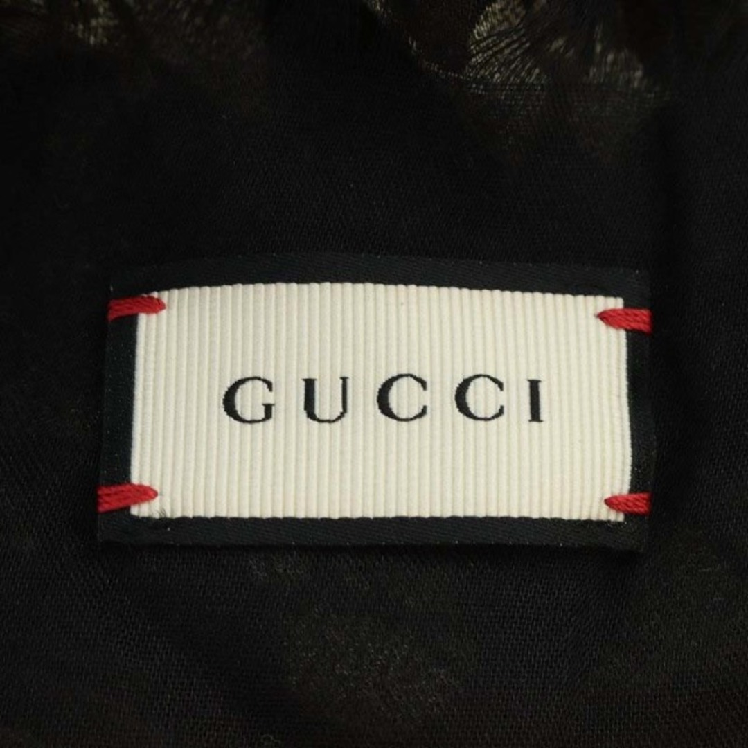 Gucci(グッチ)のグッチ GUCCI ストール GG柄 フリンジ グレー 黒 ブラック レディースのファッション小物(ストール/パシュミナ)の商品写真